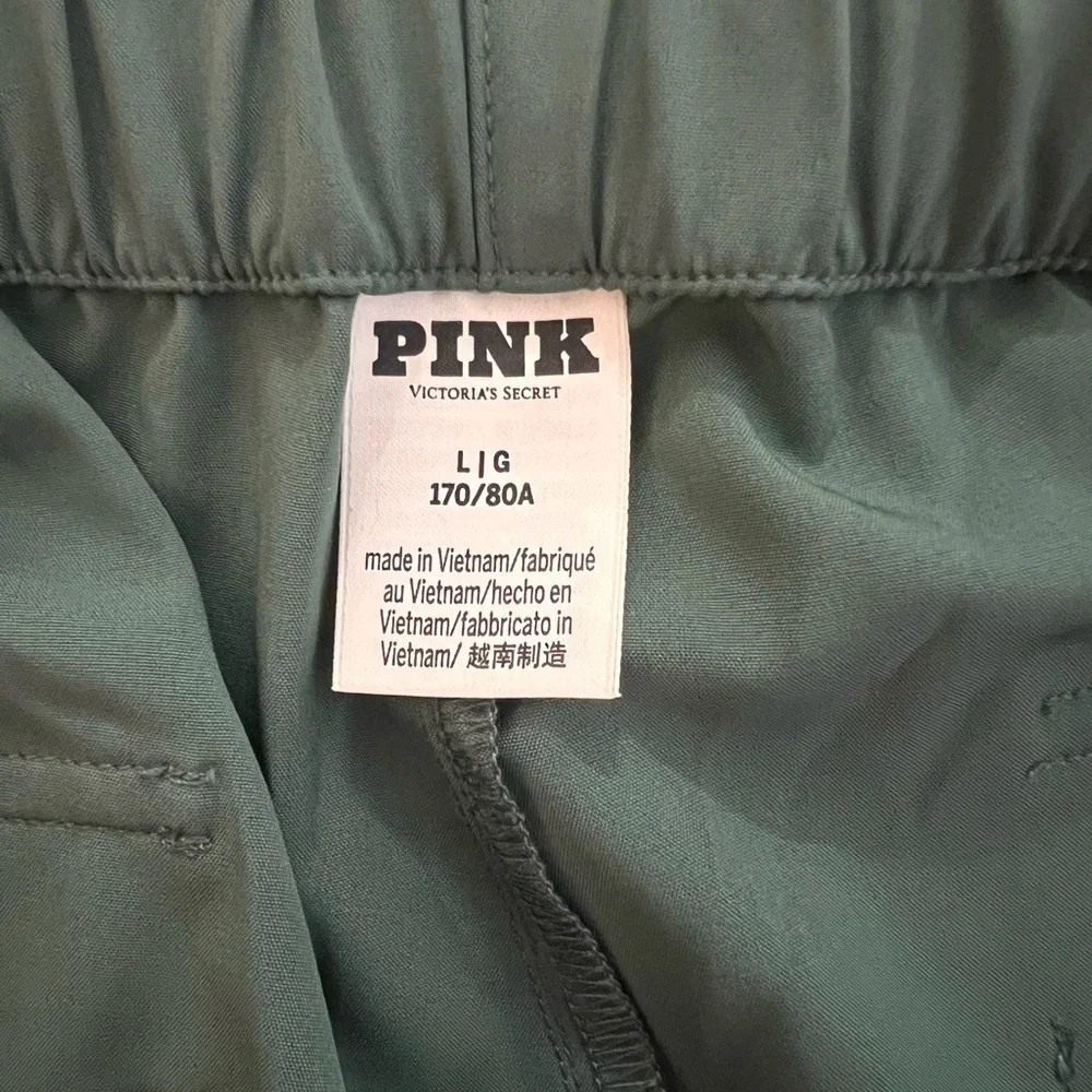 Victoria’s Secret PINK Parachute Cargo Trouser Pants Fresh Forest Green Large - Picture 10 of 13